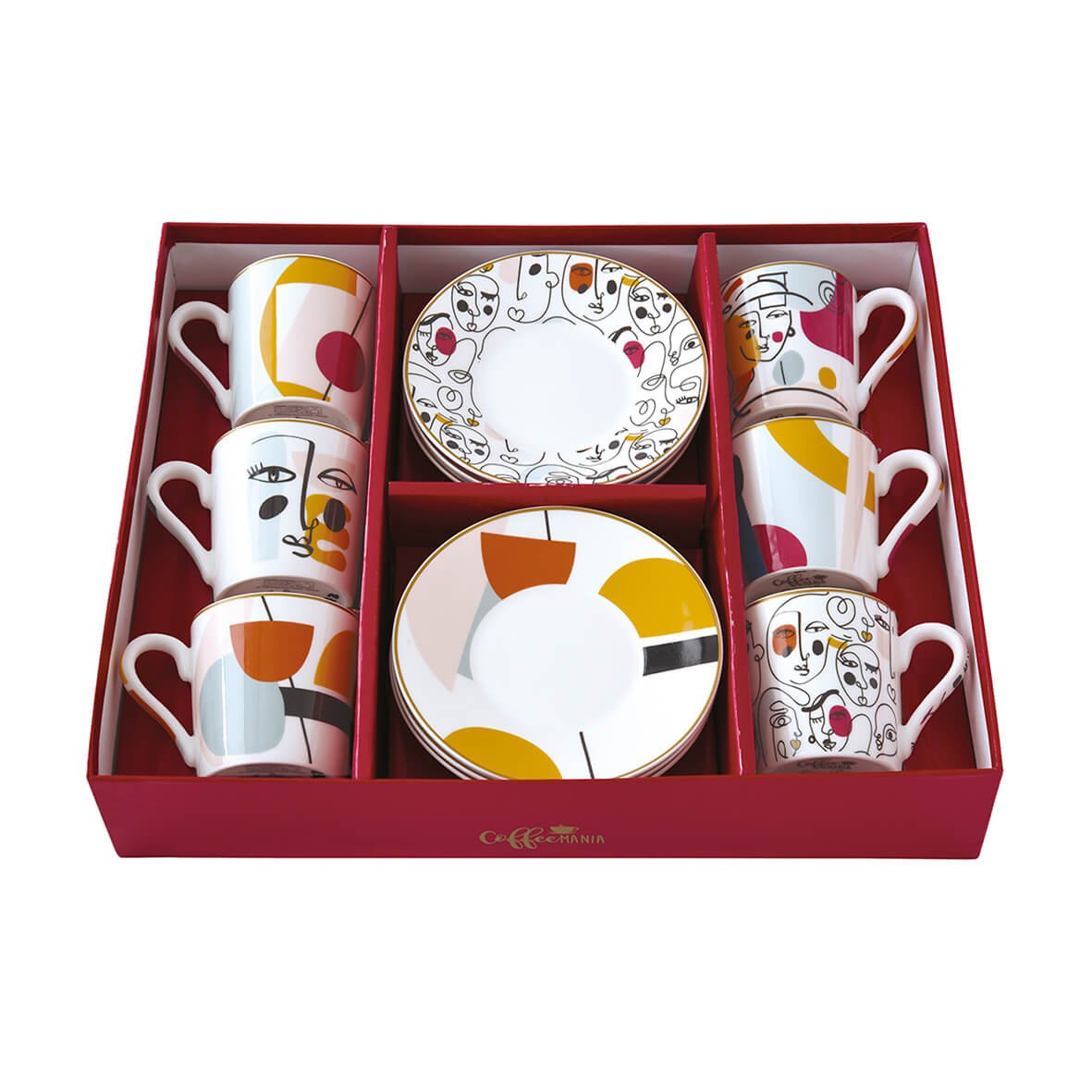 Set 6 tazzine espresso 100 ml con piattini MODERNISM