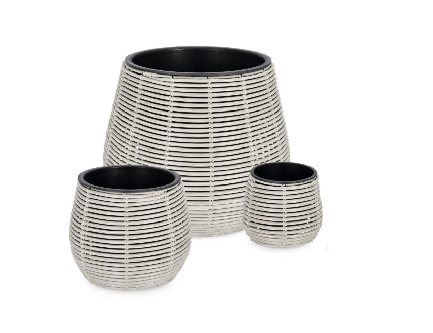 Porta vaso Xian con vaso grigio Bizzotto