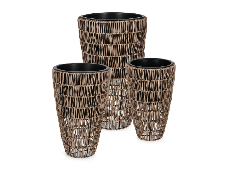 Porta vaso Ayun svasato marrone Bizzotto