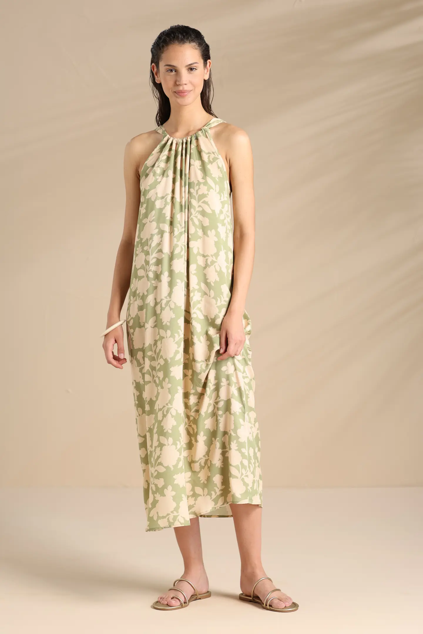 Abito donna lungo estivo in viscosa articolo flowery.
