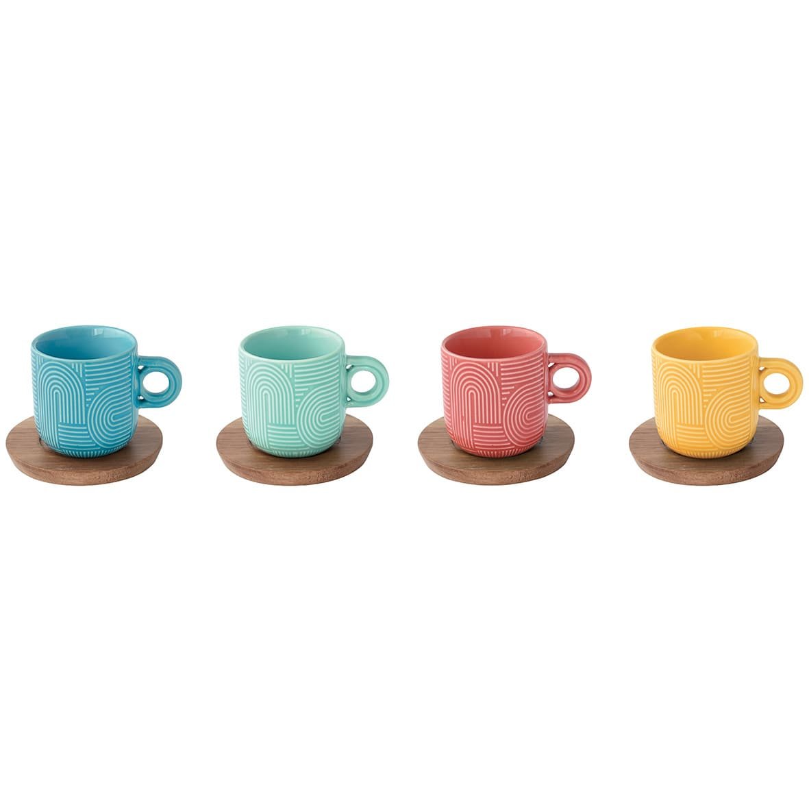 Set 4 tazzine espresso con piattino TAKE A LOOP