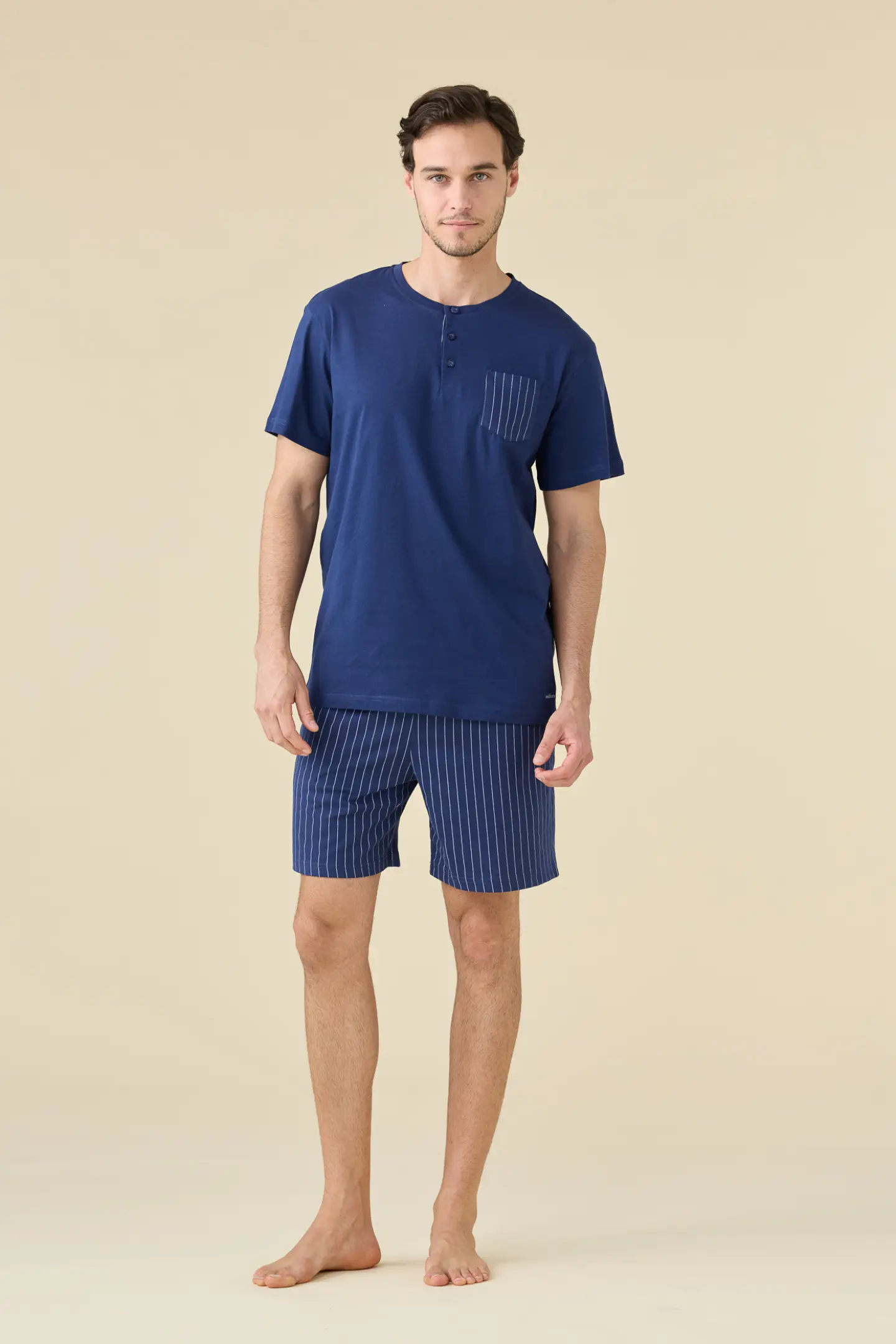 Pigiama uomo estivo in cotone corto stripes