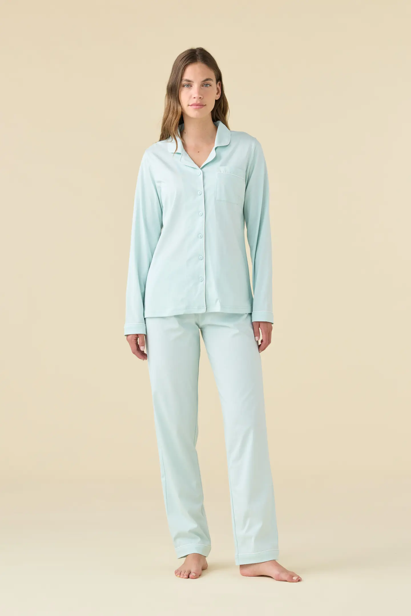 Pigiama donna estivo in cotone lungo essential.