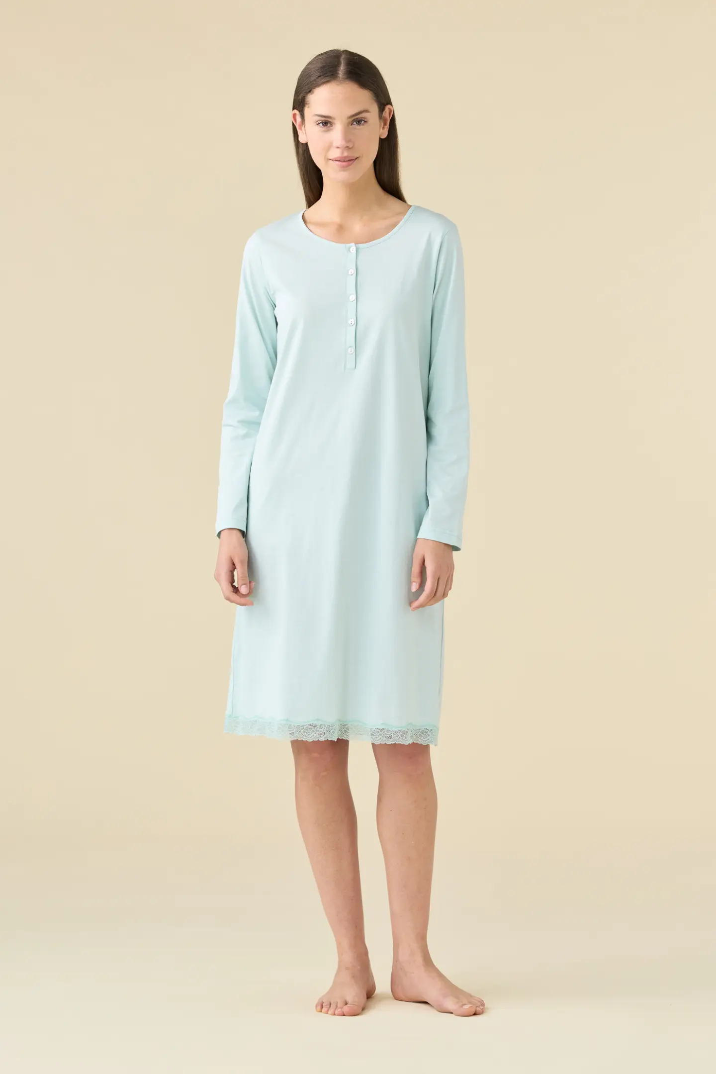 Camicia da notte donna estiva in cotone lunga essential.