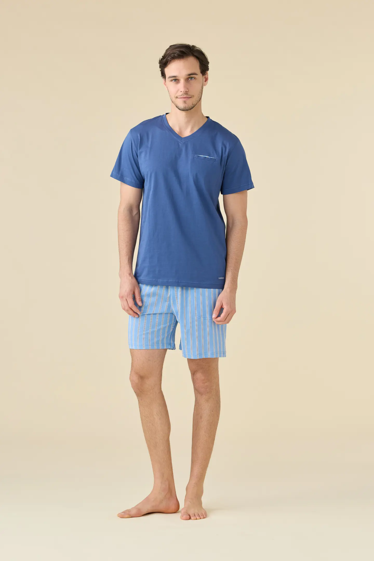 Pigiama uomo in cotone corto stripes