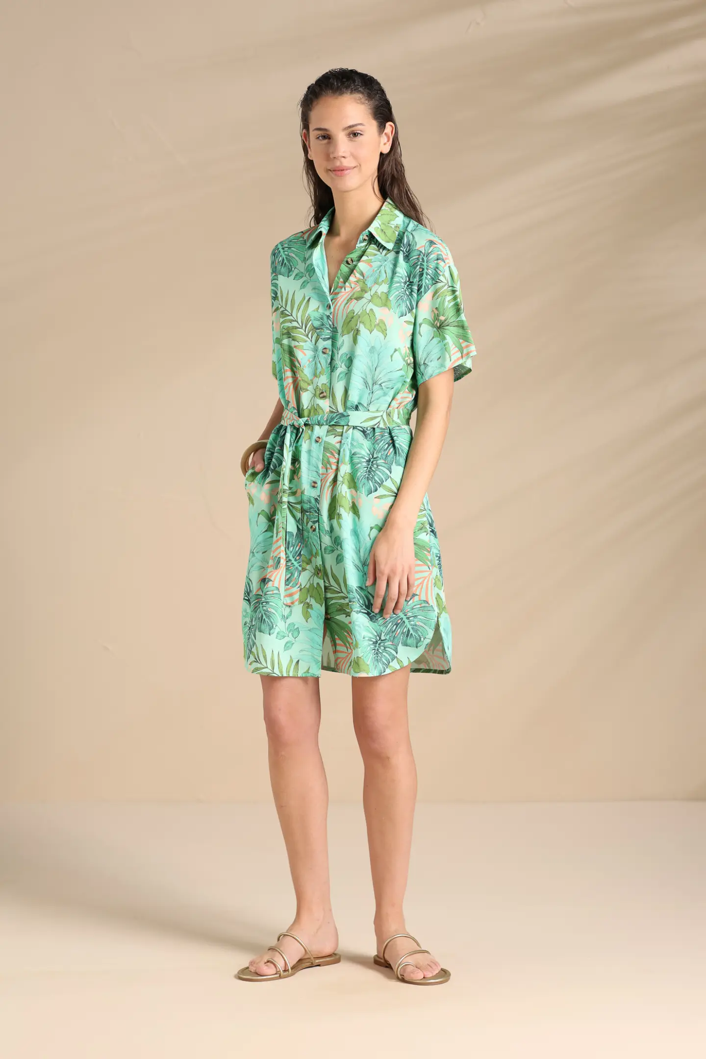 Abito camicia donna estivo in viscosa articolo jungle.