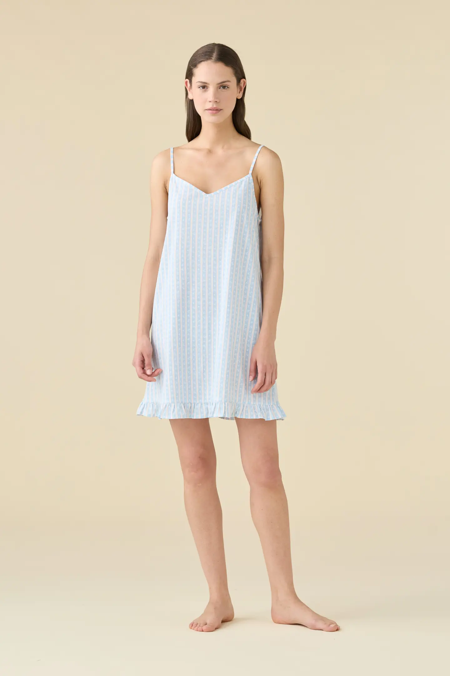 Camicia da notte donna estiva in cotone articolo romantic