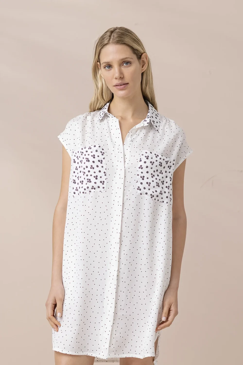 noidìnotte Abitino camicia donna in viscosa manica scesa