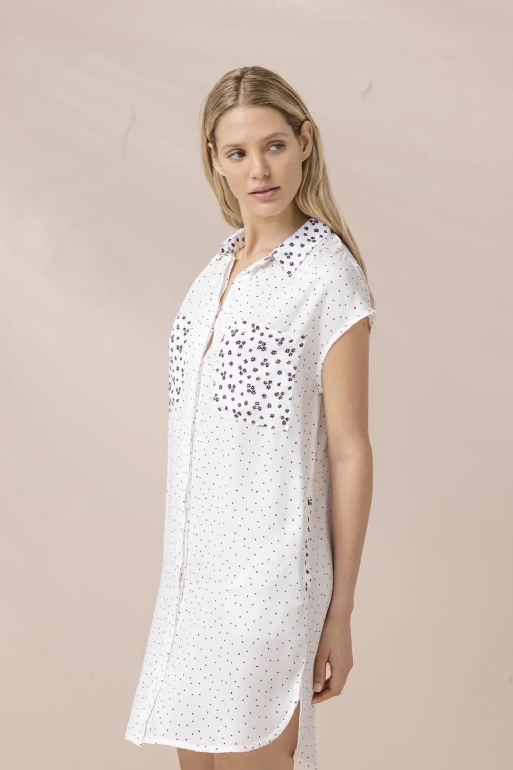 noidìnotte Abitino camicia donna in viscosa manica scesa