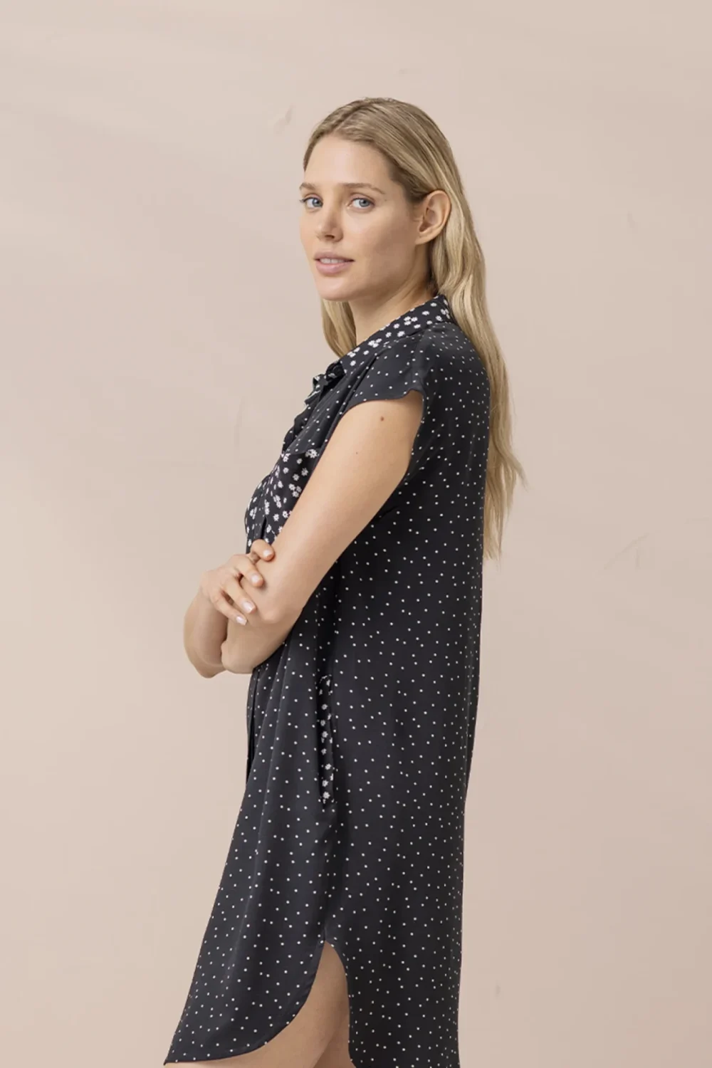 noidìnotte Abitino camicia donna in viscosa manica scesa