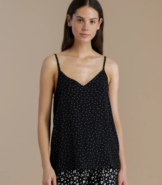 noidìnotte Pigiama donna in viscosa top bretellina e pantalone corto articolo dot