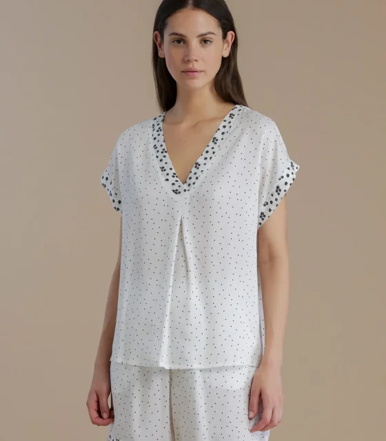 noidìnotte Pigiama donna in viscosa manica corta con collo a V e pantalone corto