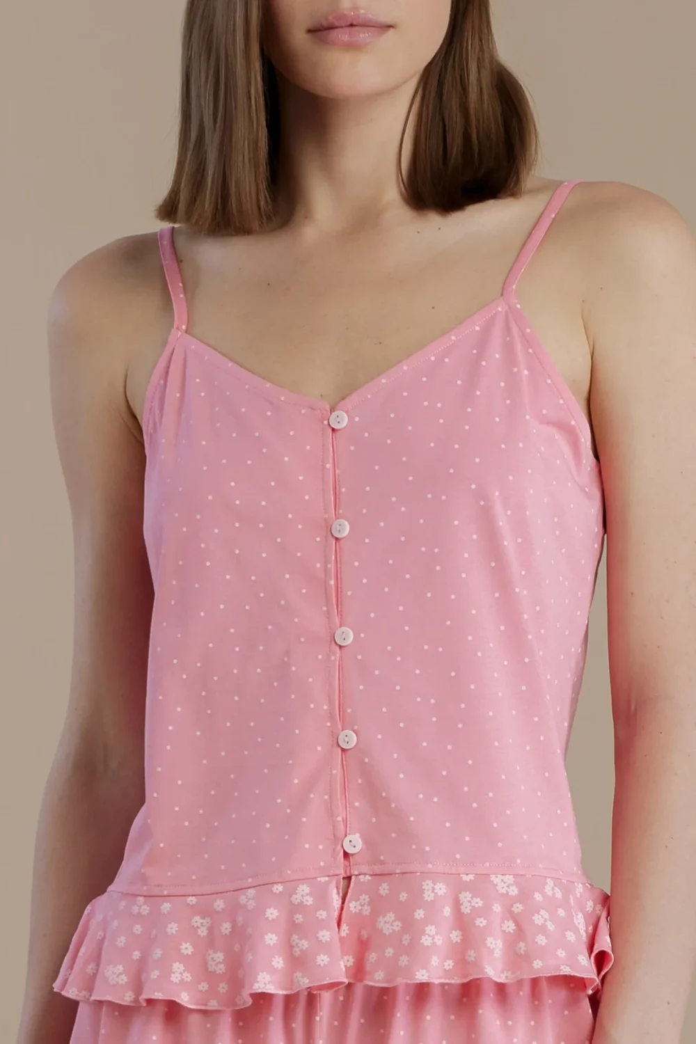 noidìnotte Pigiama donna in cotone top bretellina e pantalone corto