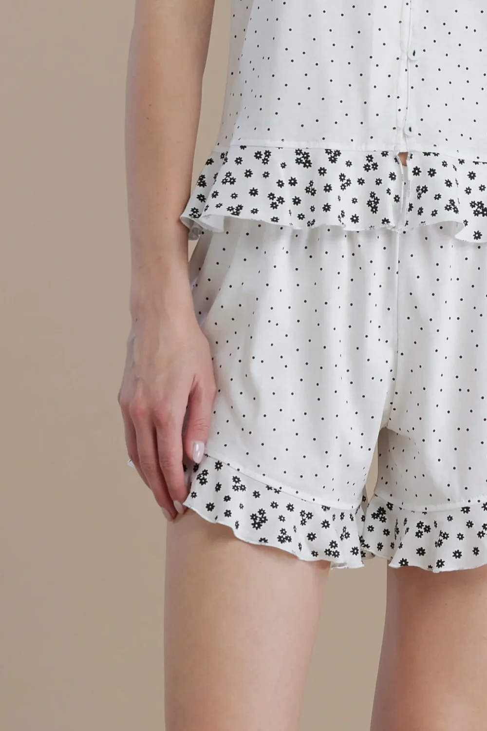 noidìnotte Pigiama donna in cotone top bretellina e pantalone corto
