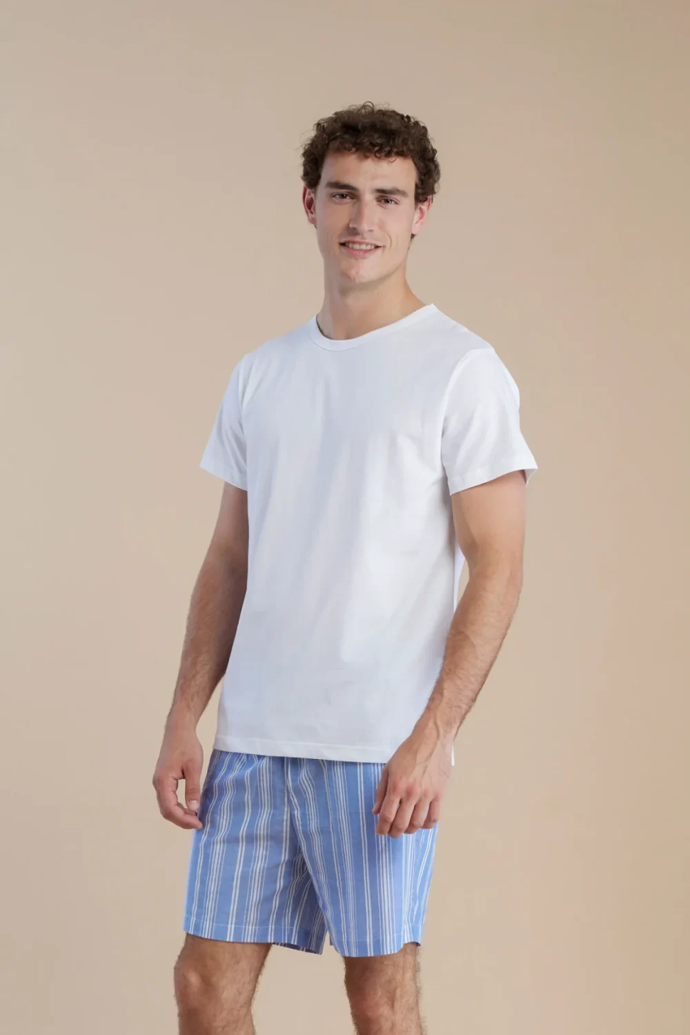 noidìnotte Pigiama uomo in cotone con top manica corta e pantalone corto