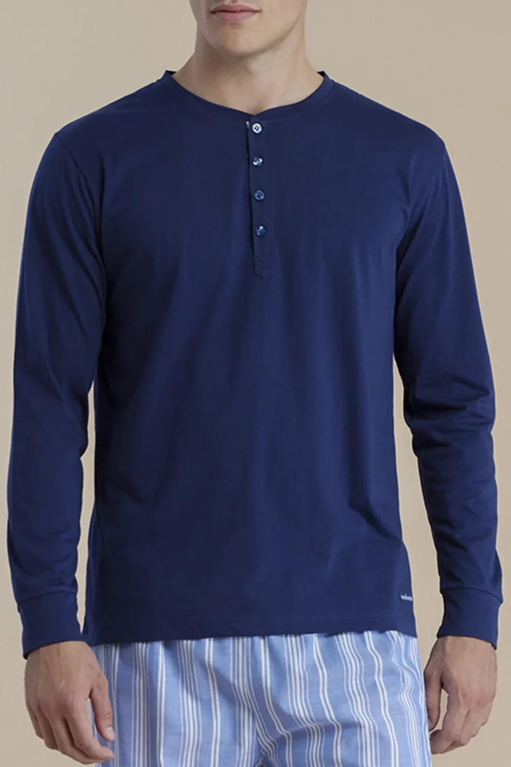 noidìnotte Pigiama uomo in cotone con top manica lunga e pantalone lungo
