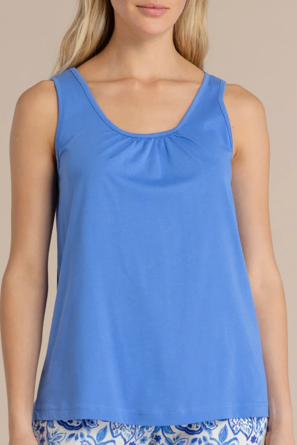 noidìnotte Pigiama donna in cotone con top spalla larga e pantalone pescatore
