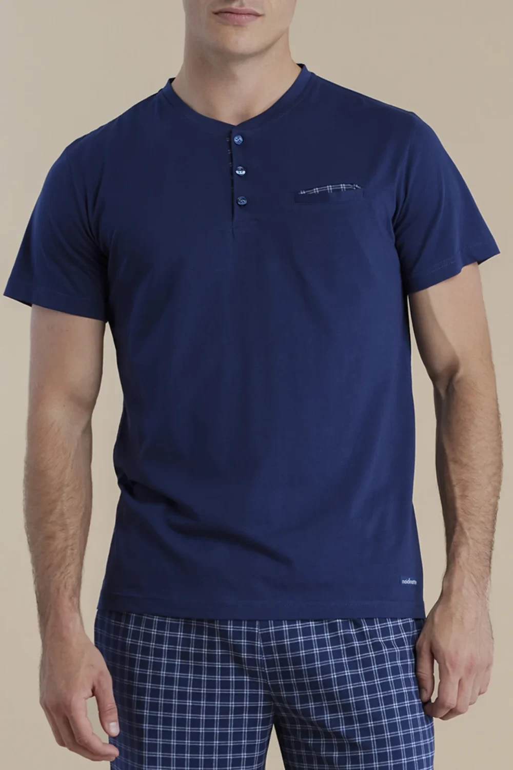 noidìnotte Pigiama uomo in cotone top manica corta e pantalone lungo