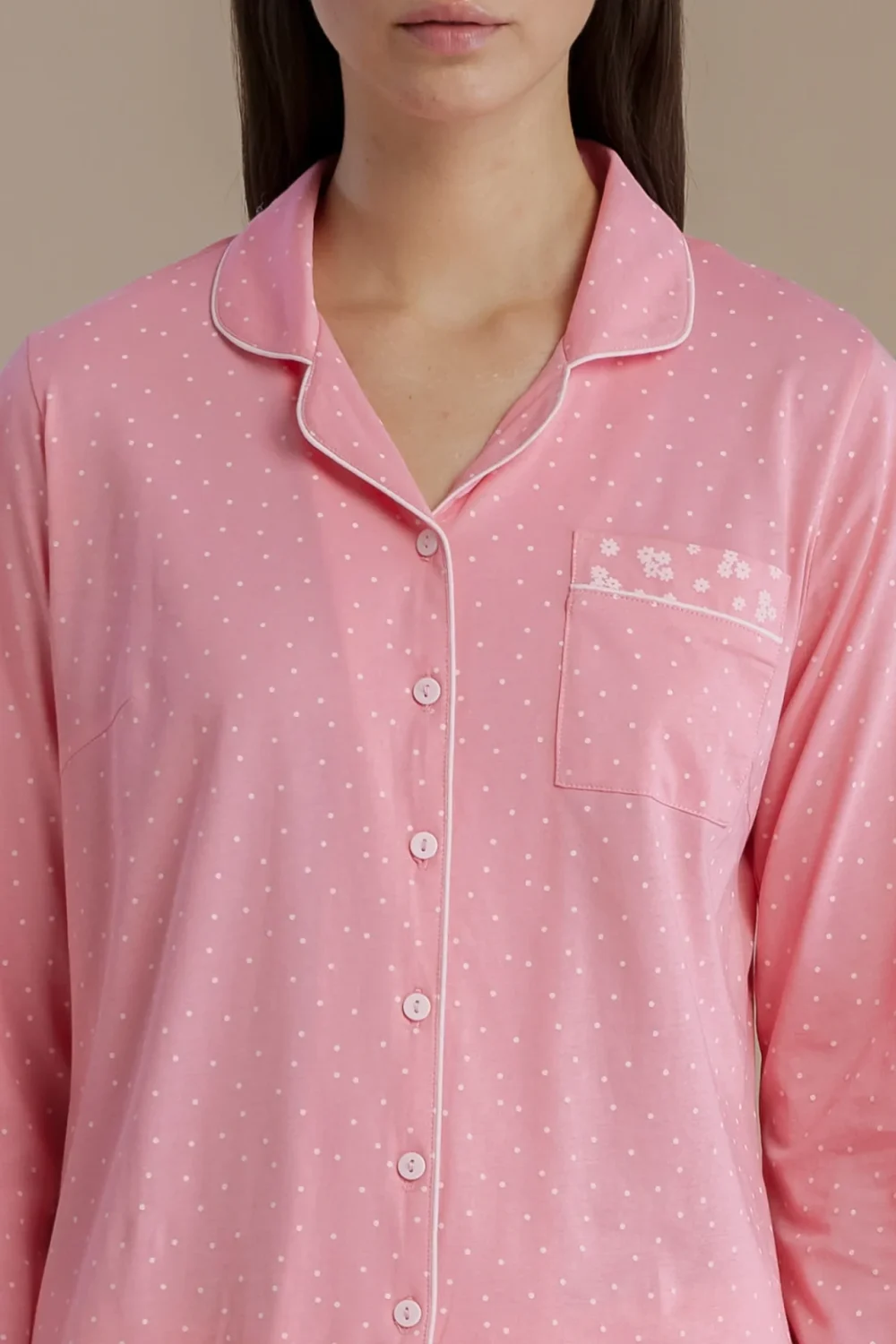 noidìnotte Pigiama donna in cotone top a taglio uomo e pantalone lungo