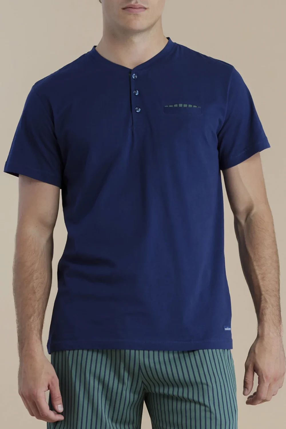 noidìnotte Pigiama uomo in cotone con top manica corta e pantalone corto articolo easy