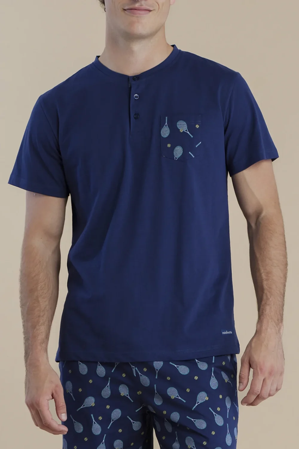 noidìnotte Pigiama uomo in cotone con top manica corta e pantalone corto articolo club