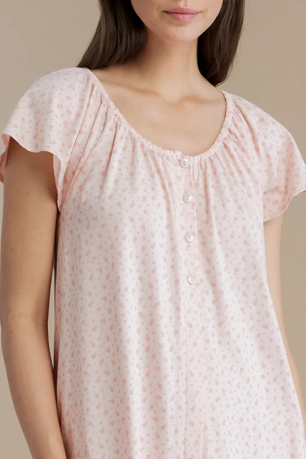 noidìnotte Camicia da notte donna in cotone con manica corta e apertura sul davanti articolo little flower