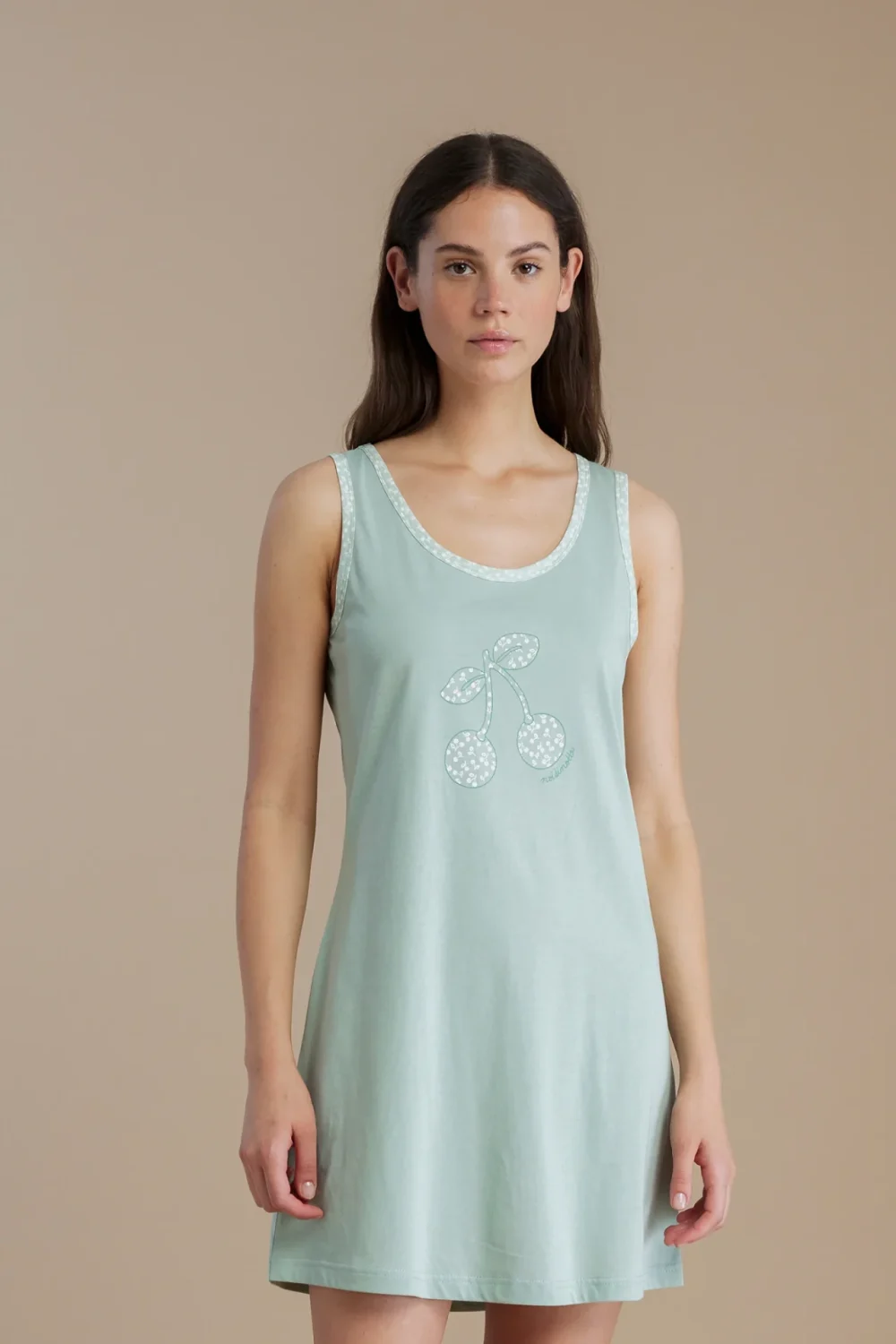 noidìnotte Abitino donna in cotone con spalla larga articolo cherry bloom