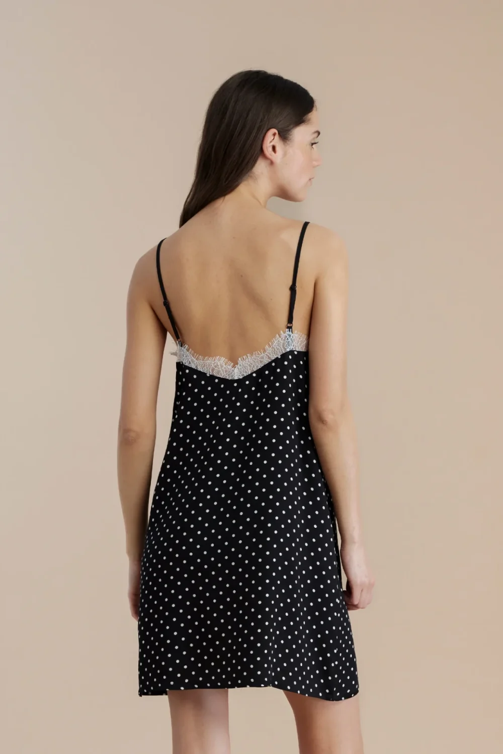 noidìnotte Camicia da notte donna in viscosa bretellina articolo pois