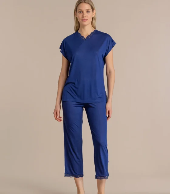 noidìnotte Pigiama donna timeless in modal con scollo a V