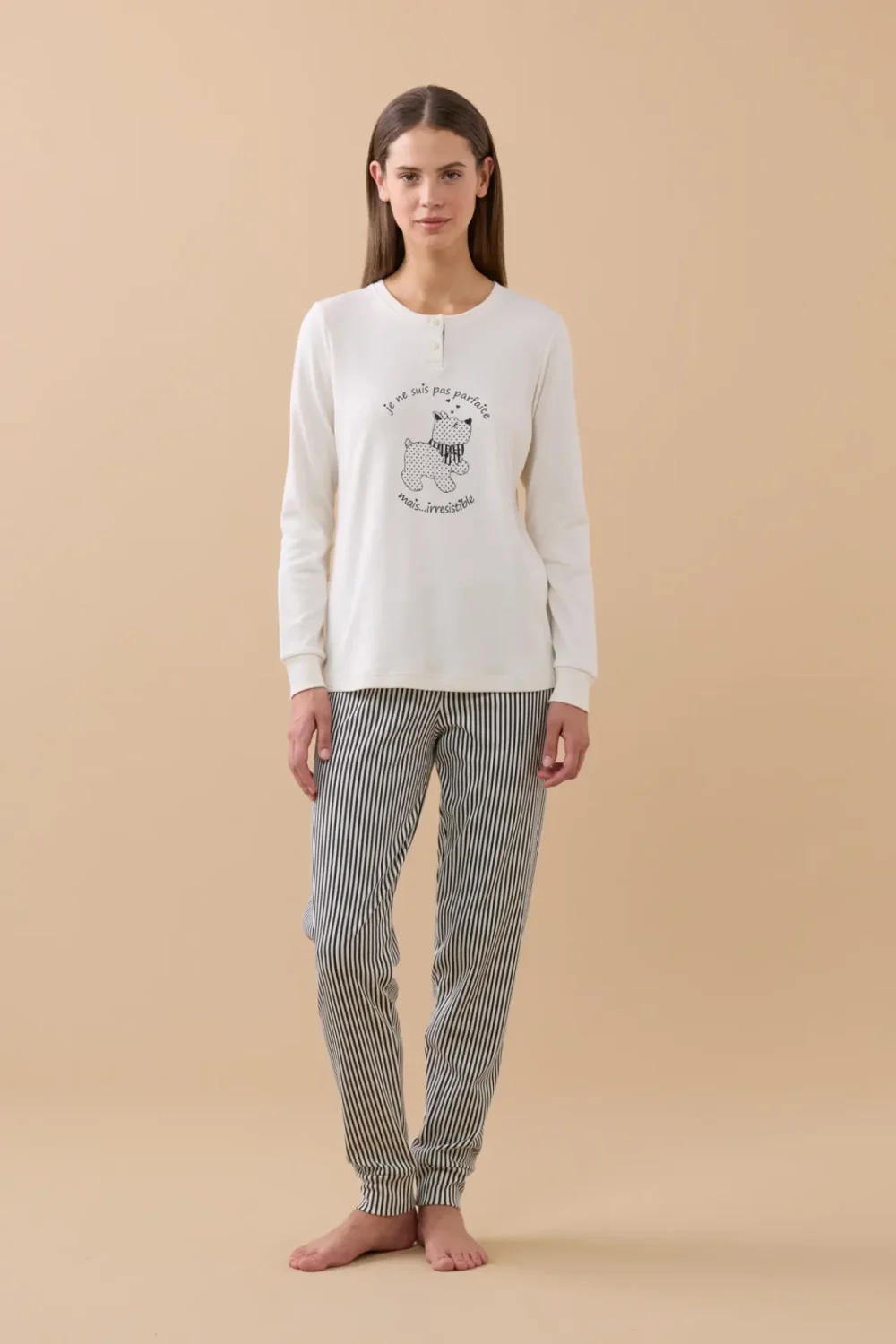 Pigiama donna invernale in caldo cotone articolo dog.