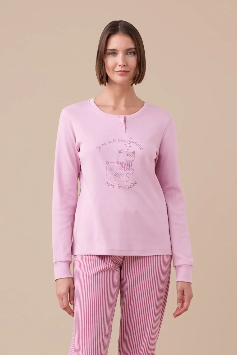 Pigiama donna invernale in caldo cotone articolo dog.