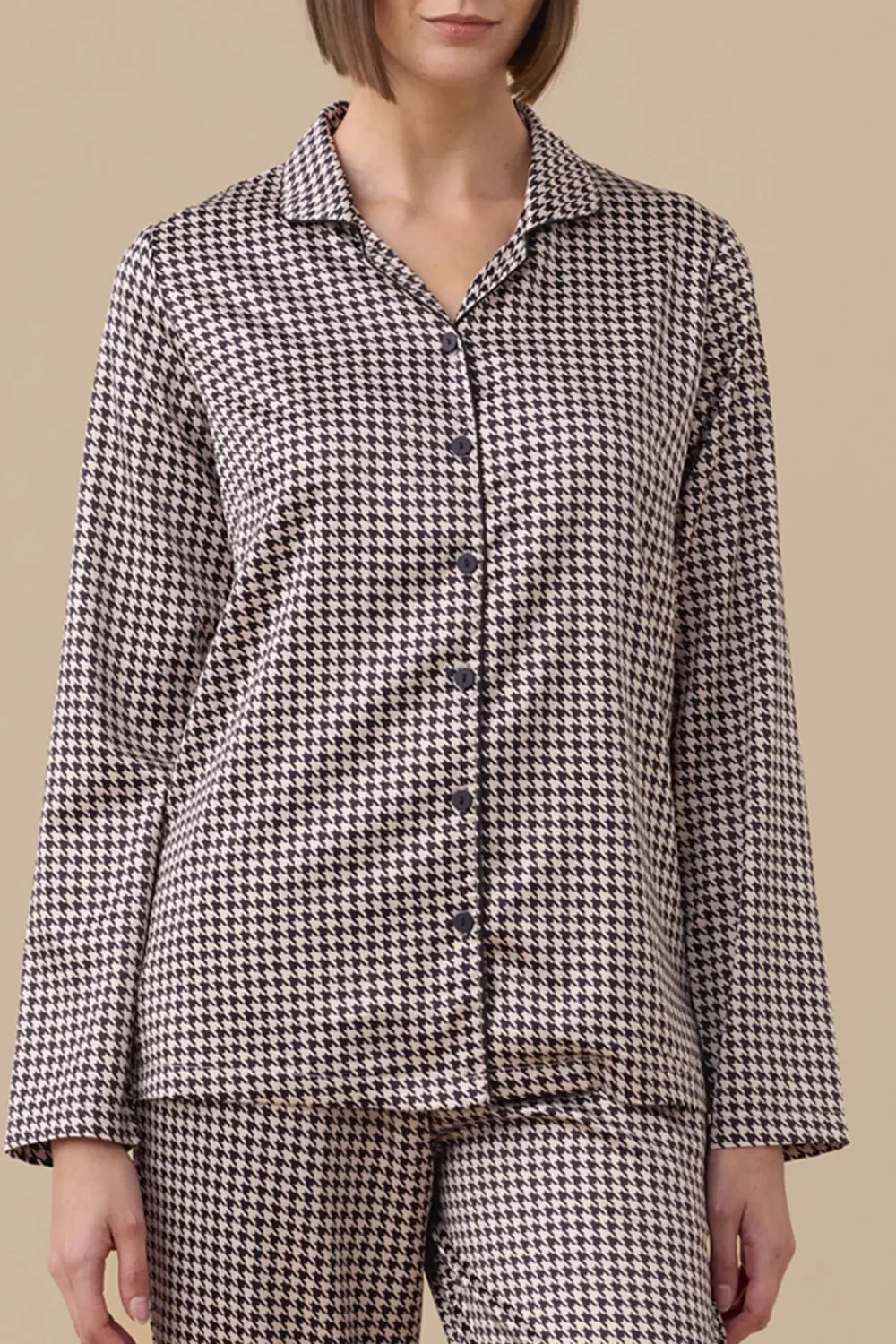 Pigiama donna in raso con stampa.