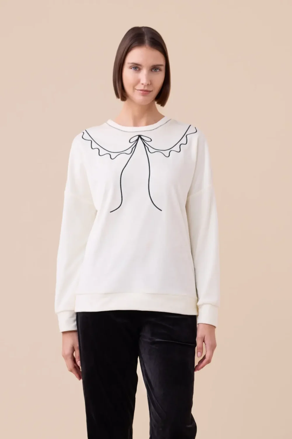 Pigiama donna ciniglia felpata – soft touch articolo fiocco.