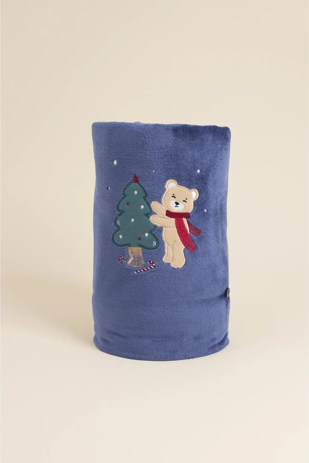 Plaid con applicazione e ricamo 130x160cm articolo orso