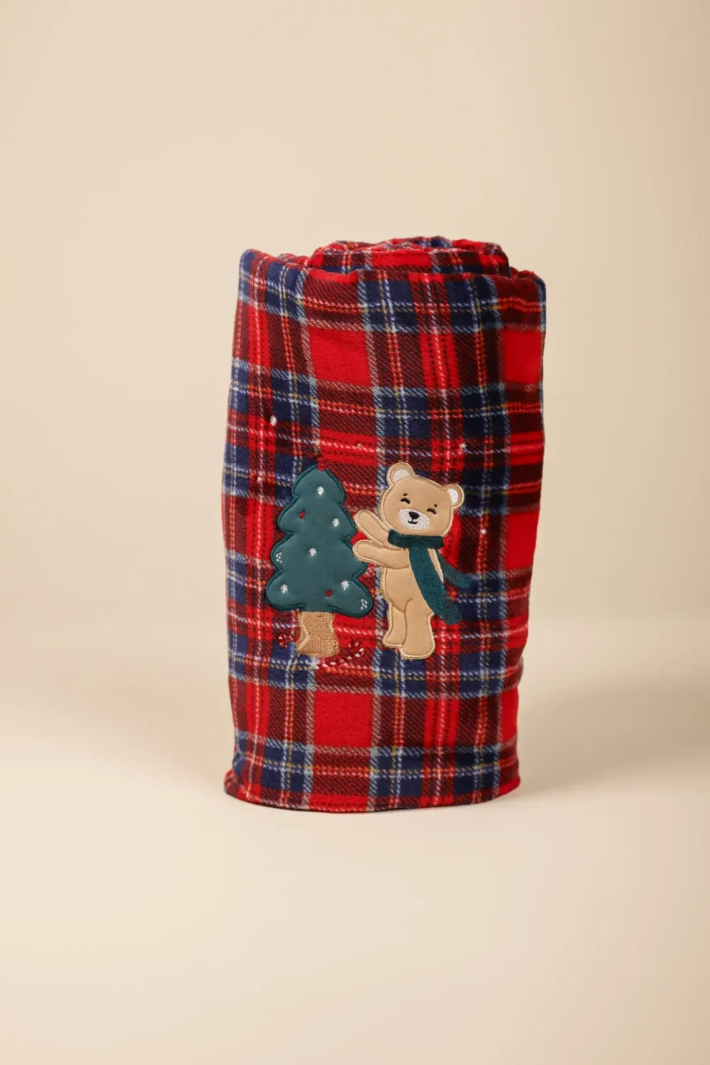 Plaid con applicazione e ricamo 130x160cm articolo orso