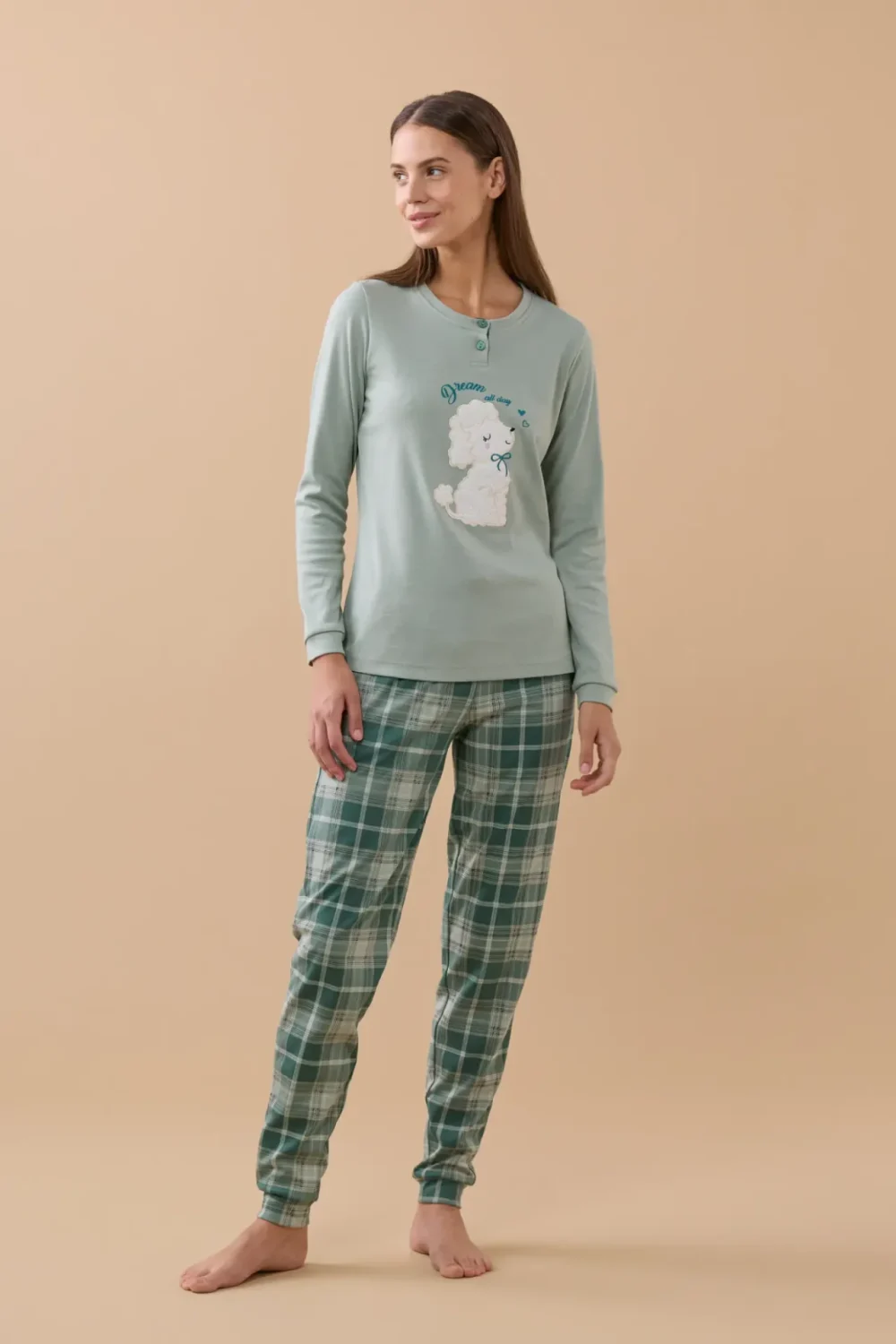 Pigiama donna caldo cotone articolo barboncino