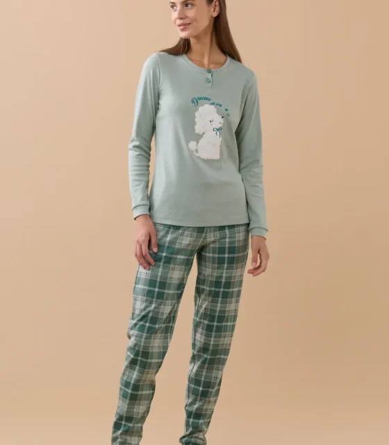 Pigiama donna caldo cotone articolo barboncino