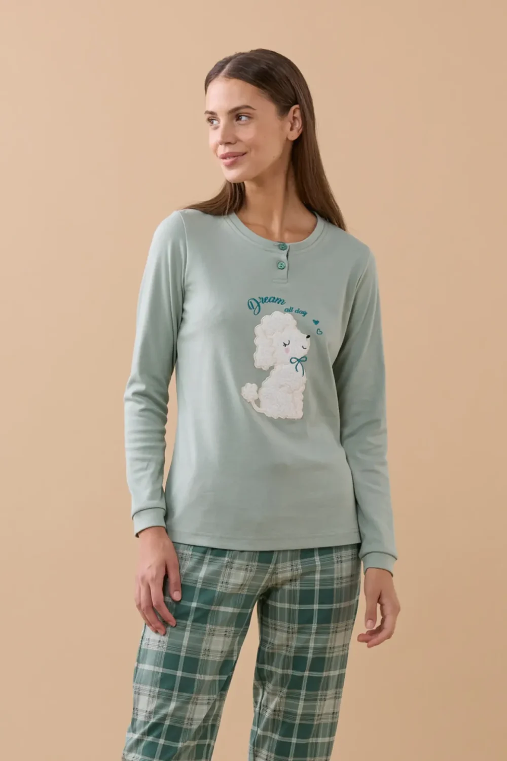 Pigiama donna caldo cotone articolo barboncino