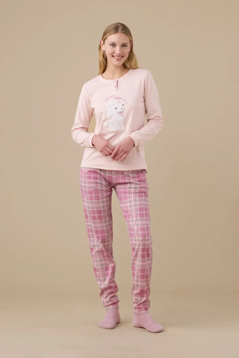 Pigiama donna caldo cotone articolo barboncino