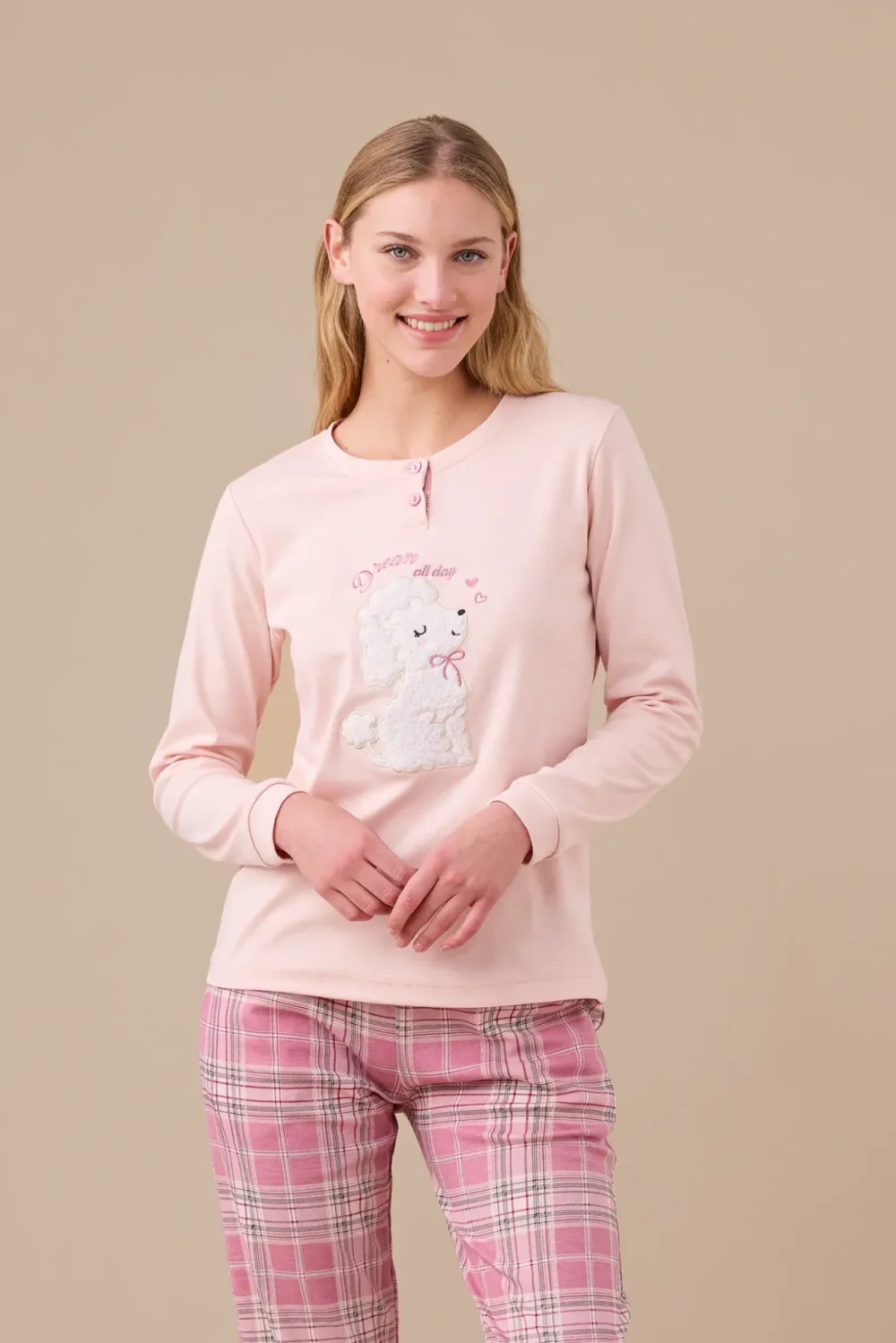 Pigiama donna caldo cotone articolo barboncino