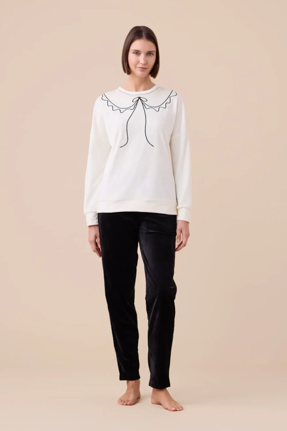 Pigiama donna ciniglia felpata – soft touch articolo fiocco.