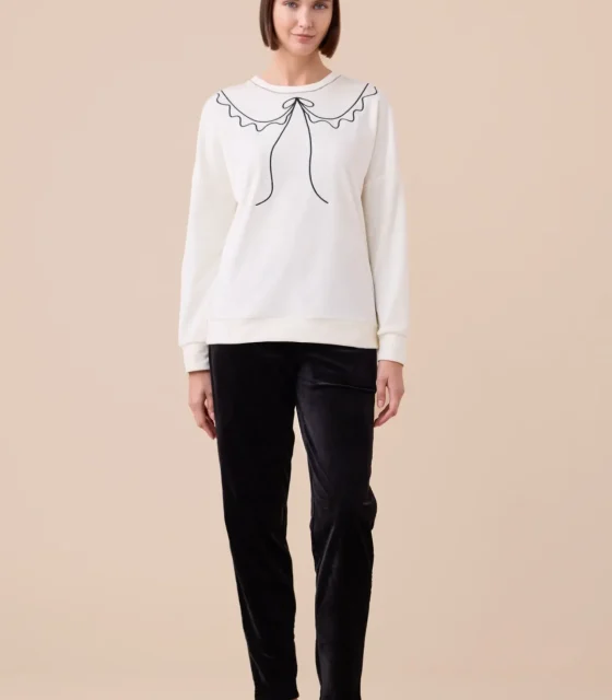 Pigiama donna ciniglia felpata – soft touch articolo fiocco.