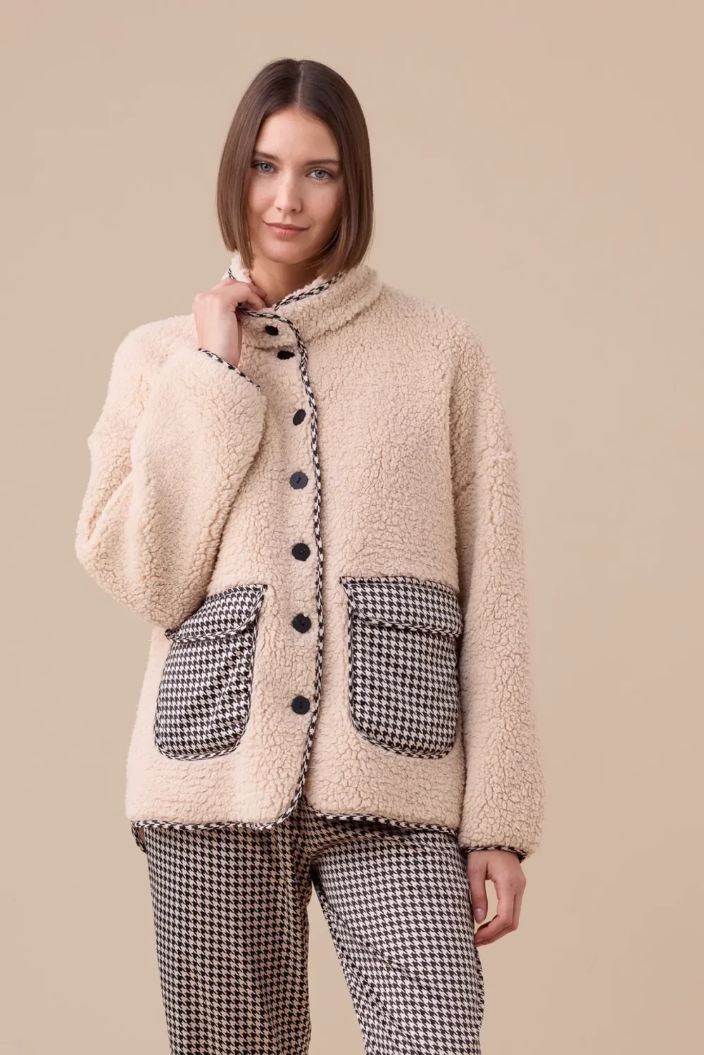 Giacca donna double face in eco-agnellino articolo sheepy