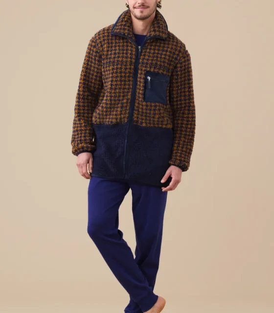 Giacca uomo eco-pelliccia articolo pied-de-poule