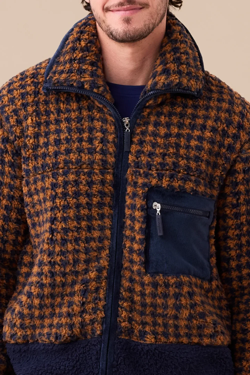 Giacca uomo eco-pelliccia articolo pied-de-poule