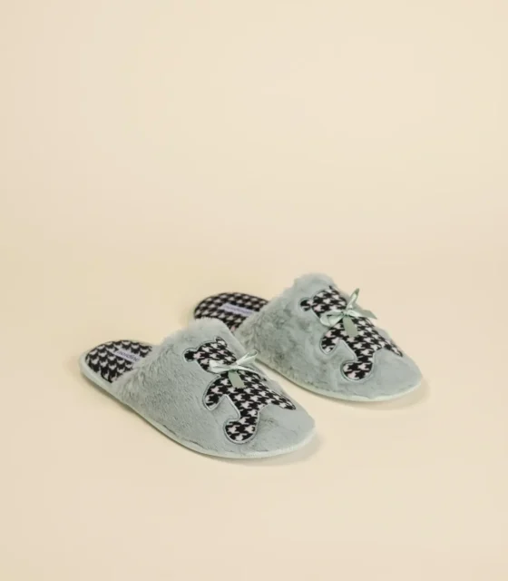 Pantofola donna in eco-pelliccia articolo orso