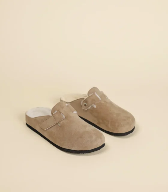 Pantofola invernale donna in acrilico ed eco-pelliccia articolo birk