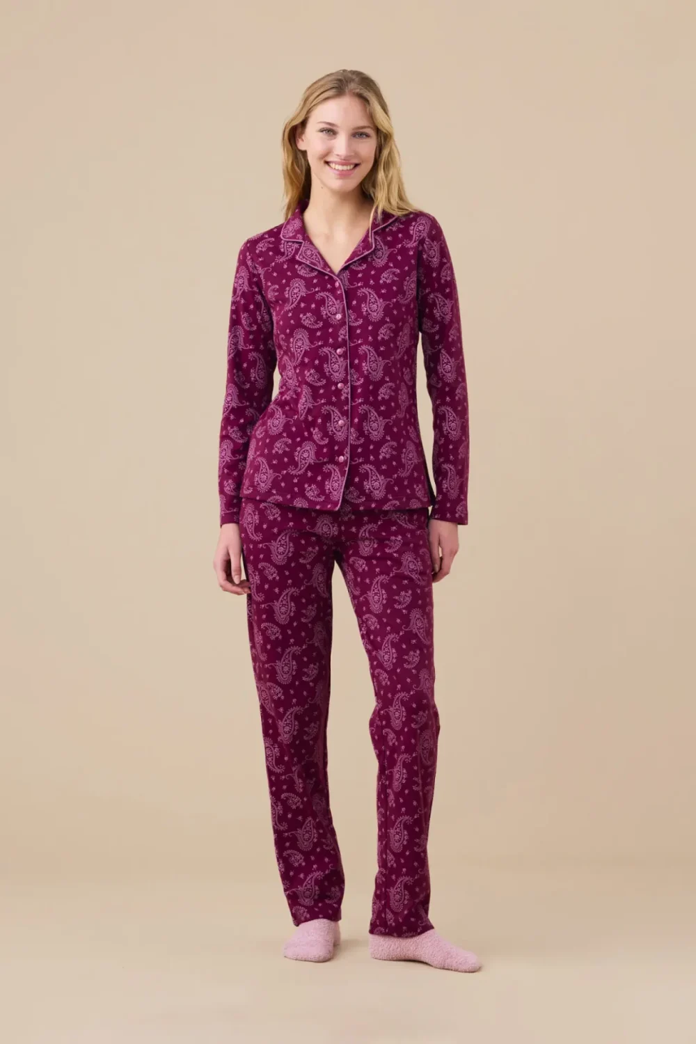 Pigiama donna caldo cotone articolo cachemire