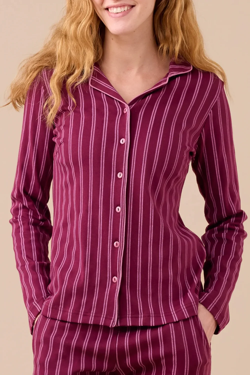 Pigiama donna caldo cotone articolo rigato